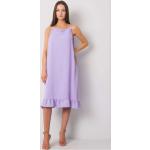 Dámské Letní šaty FashionHunters ve fialové barvě v ležérním stylu z bavlny ve velikosti Onesize ve slevě 