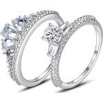 Dámské Prsteny se zirkonem v elegantním stylu ze stříbra ve velikosti 56 