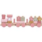 Dřevěné hračky v růžové barvě ze dřeva s tématem dopravní prostředky 