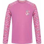 Dětská trička s potiskem Loap v růžové barvě s květinovým vzorem z bavlny ve slevě 
