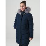 Dámské Zimní kabáty Loap Nepromokavé Prodyšné v modré barvě v elegantním stylu prošívané ze sametu ve velikosti M ve slevě 