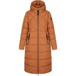 Dámské Zimní bundy s kapucí Loap Nepromokavé v hnědé barvě v elegantním stylu z polyesteru ve velikosti XS ve slevě 