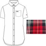 Pánské Slim fit košile Lonsdale v bílé barvě s kostkovaným vzorem z popelínu ve velikosti S s krátkým rukávem s button-down límcem 