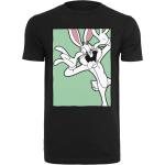 Dámská  Trička s krátkým rukávem MERCHCODE v černé barvě v ležérním stylu ve velikosti XS s krátkým rukávem s motivem Looney Tunes Bugs Bunny ve slevě 