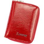Dámské Kožené peněženky Lorenti v červené barvě v lakovaném stylu z kůže s blokováním RFID 