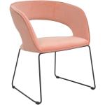 Jídelní židle v lososové barvě v elegantním stylu ze sametu 