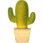 Stolní lampy Lucide v bílé barvě z keramiky s motivem kaktus kompatibilní s E14 