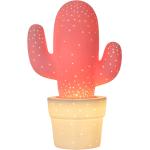 Stolní lampy Lucide v růžové barvě v moderním stylu z keramiky s motivem kaktus kompatibilní s E14 