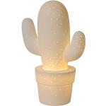 Stolní lampy Lucide v bílé barvě v moderním stylu z keramiky s motivem kaktus kompatibilní s E14 