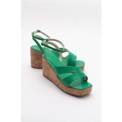 LuviShoes Ductus Women's Green Filling Sole Sandals