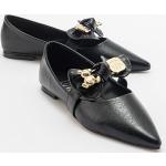 LuviShoes HELSI Black Shiny Bow Women's Flats