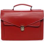 Dámské Tašky na notebook Italy v červené barvě v kancelářském stylu z hovězí kůže 