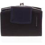 Luxusní dámská kožená peněženka černo modrá - Bellugio Armi černá