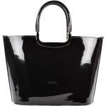 Kožené tašky přes rameno Grosso v černé barvě v lakovaném stylu z polyuretanu veganské 