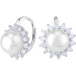 Luxusní stříbrné náušnice s přírodní bílou perlou LPS0156A