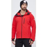 Lyžařské bundy Descente Nepromokavé v červené barvě z polyesteru ve velikosti L s větracím zipem 