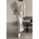 Dámské Dlouhé sukně Madmext v bílé barvě z polyesteru ve velikosti S maxi ve slevě 