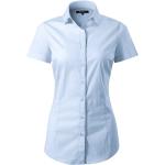 Dámské Košile s krátkým rukávem Malfini ve světle modré barvě ve velikosti XXL s krátkým rukávem plus size 