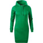 Dámské Mikinové šaty Malfini v zelené barvě ve velikosti XS s dlouhým rukávem 
