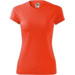 Dámská  Trička s potiskem Malfini v neonově oranžové barvě z polyesteru ve velikosti XXL plus size 