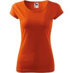 Dámská  Trička s krátkým rukávem Malfini v oranžové barvě z bavlny ve velikosti XXL s krátkým rukávem plus size 