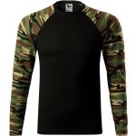 MALFINI Maskáčové tričko s dlouhým rukávem Camouflage LS - Maskáčová hnědá | XS
