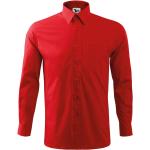 Pánské Košile s dlouhým rukávem Malfini v červené barvě z popelínu Oeko-tex ve velikosti XXL s dlouhým rukávem plus size 