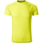 Pánská  Dlouhá trička Malfini v neonově žluté barvě z polyesteru ve velikosti XXL plus size 