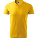 Pánská  Trička s výstřihem do V Malfini v žluté barvě z bavlny ve velikosti S s výstřihem do V 
