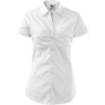 Dámské Košile s krátkým rukávem Malfini v bílé barvě z popelínu ve velikosti XXL s krátkým rukávem plus size 