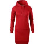 Dámské Mikinové šaty Malfini v červené barvě ve velikosti XXL s dlouhým rukávem plus size 