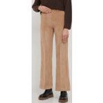 Dámské Manšestrové kalhoty United Colors of Benetton v hnědé barvě z polyesteru ve velikosti XL s vysokým pasem 
