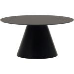 Konferenční stolky v černé barvě v minimalistickém stylu ze skla kulaté 