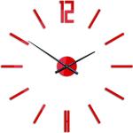 Nástěnné hodiny v červené barvě v elegantním stylu z akrylového skla 