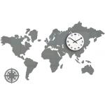 Mazur 3D nalepovací hodiny Mapa světa šedé