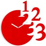Nástěnné hodiny v červené barvě v moderním stylu 