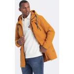 Pánské Bundy s kapucí Ombre Clothing v oranžové barvě z polyesteru ve velikosti S s nýty 
