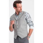 Společenské vesty Ombre Clothing ve světle šedivé barvě z polyesteru ve velikosti M 