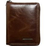 Men's wallet for a man with a zipper brown