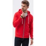 Pánské Rozepínací mikiny s kapucí Ombre Clothing v červené barvě ve velikosti S 