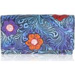 Dámské Kožené peněženky Mercucio v modré barvě s květinovým vzorem z kůže ve slevě 