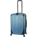 Plastové kufry v modré barvě v elegantním stylu z plastu na čtyřech kolečkách o objemu 78 l 