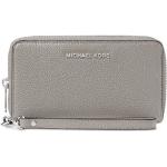 Michael Kors Mercer Pebble Leather Multi Function Phone Case Pearl Gre