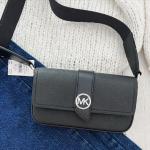 Dámské Designer Messenger tašky přes rameno Michael Kors Greenwich v černé barvě 