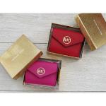 Dámské Designer Luxusní peněženky Michael Kors Greenwich ve fuchsiové barvě z kůže 