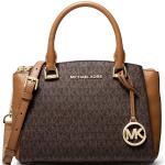 Michael Kors Signature Maxine Small Leather Messenger Bag Brown Acorn