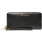 Dámské Designer Luxusní peněženky Michael Kors Jet Set v černé barvě z kůže 