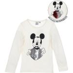 Dětská trička s dlouhým rukávem v bílé barvě ve velikosti 4 roky s motivem Mickey Mouse a přátelé Mickey Mouse s motivem myš s flitry 