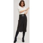 Dámské Sukně ke kolenům Moodo v černé barvě v elegantním stylu z koženky ve velikosti XXL asymetrické plus size 