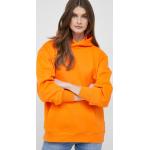 Dámské Designer Rozepínací mikiny s kapucí Calvin Klein Jeans v oranžové barvě z bavlny ve velikosti S 